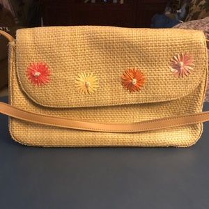 Straw purse with flowers.  Very pretty!